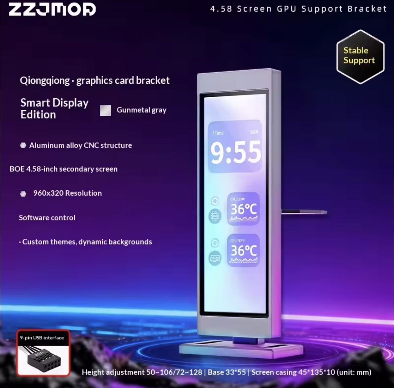 JIXUWANTU グラボスタンド セカンダリディスプレイ