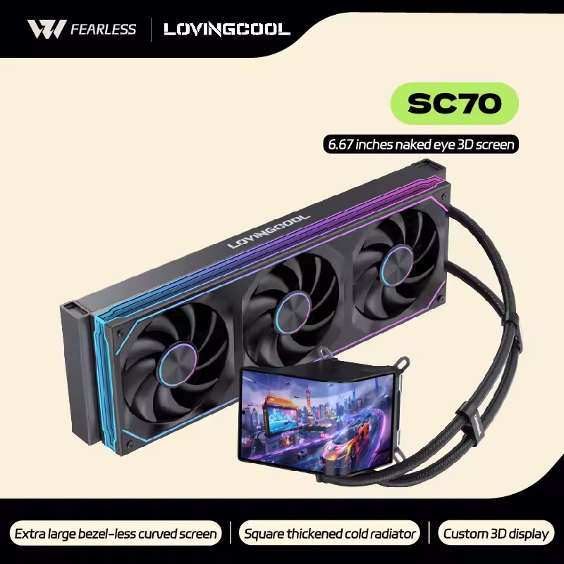 LOVINGCOOL SC70 360 簡易水冷 6.67インチ 曲面モニター付き