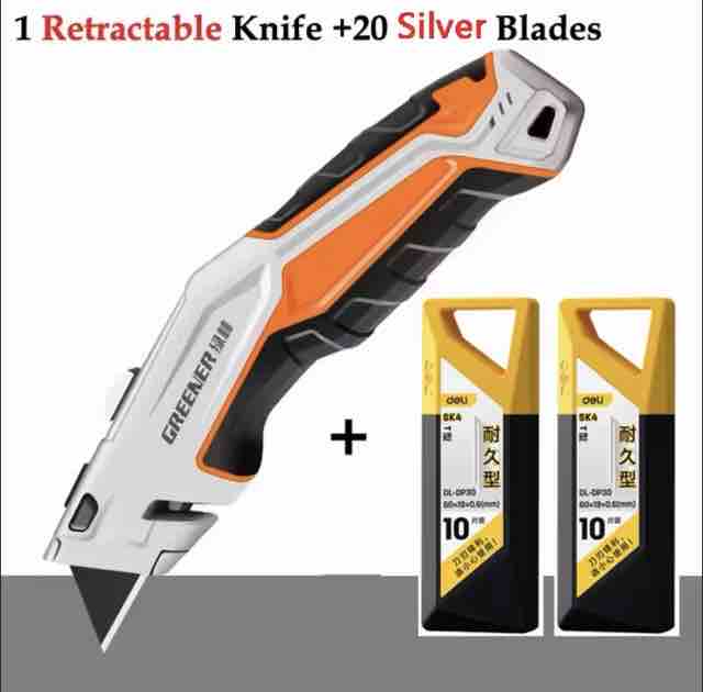 GREENER 高耐久 格納式ユーティリティナイフ 替え刃20枚