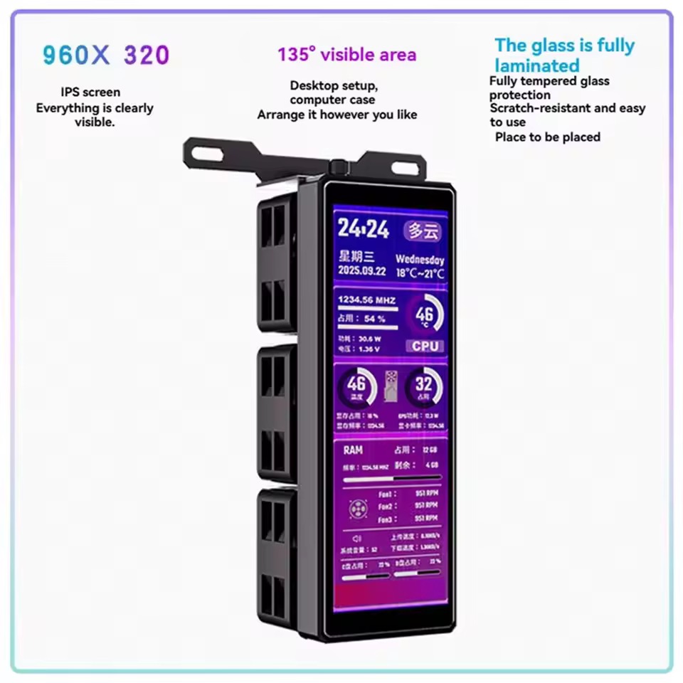 PCセカンドスクリーン 4.58インチ ファン付き