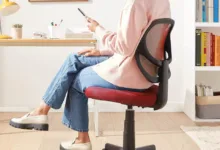 【¥3,910】デスクチェア【レッド】 背もたれメッシュ-アリエク特価アラート