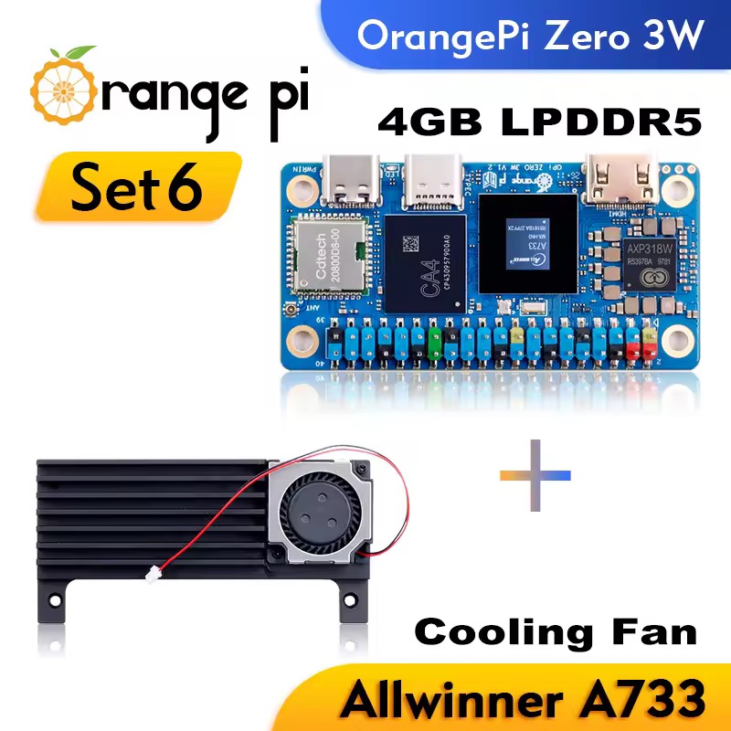 Orange Pi Zero 3W LPDDR5 4GB + ファン
