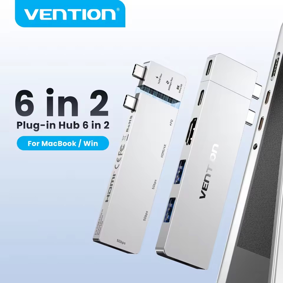 Vention USB C 6 in 2 Thunderbolt 4 80Gbps ドックステーション MacBook Pro/Air用
