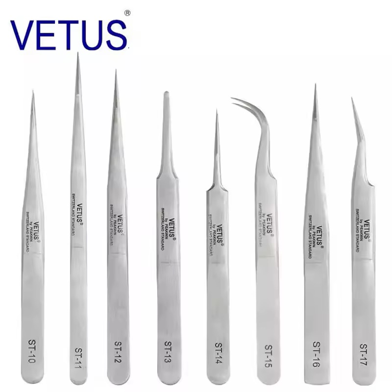 VETUS ST 高硬度ステンレス鋼ピンセット ST-15/13 x2