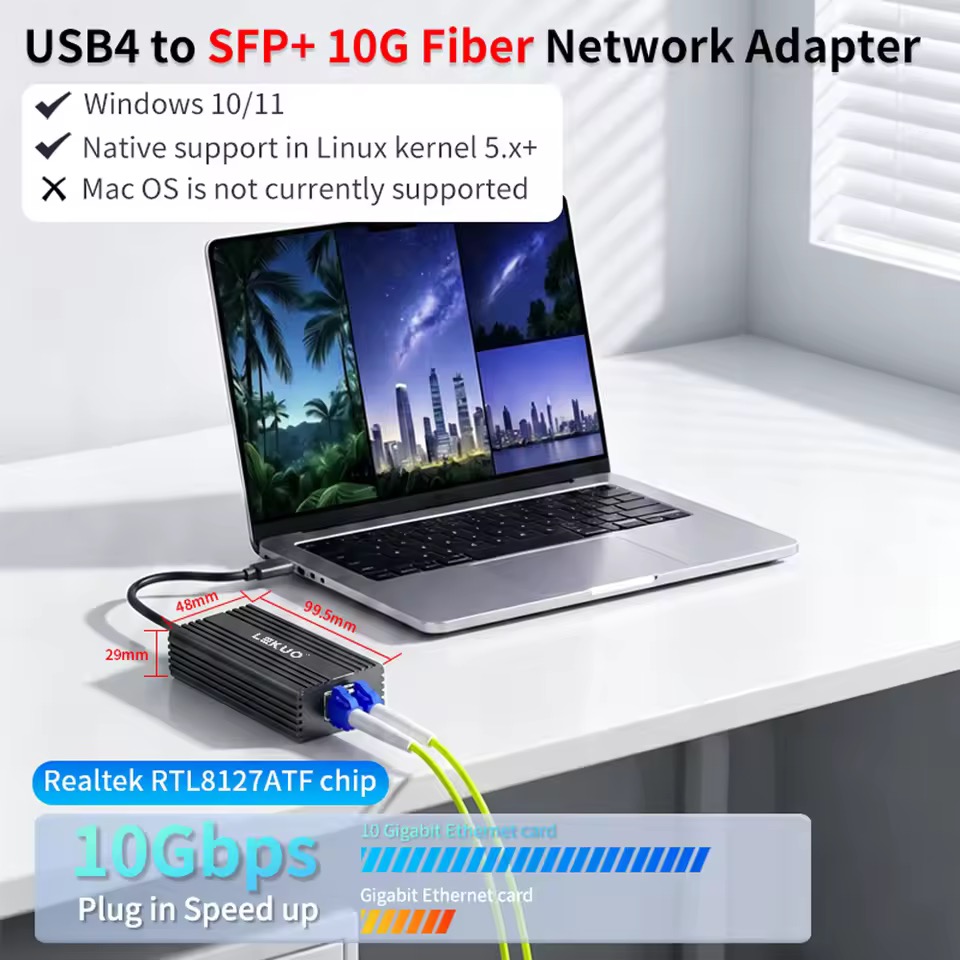 Lekuo USB4 10G SFP+ PCIe ネットワークアダプタ