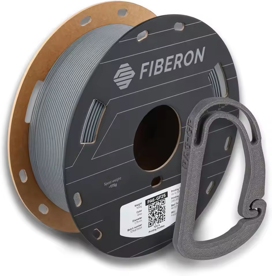 FIBERON PA6-GF25 グラスファイバーナイロンフィラメント 1.75mm グレー 0.5kg