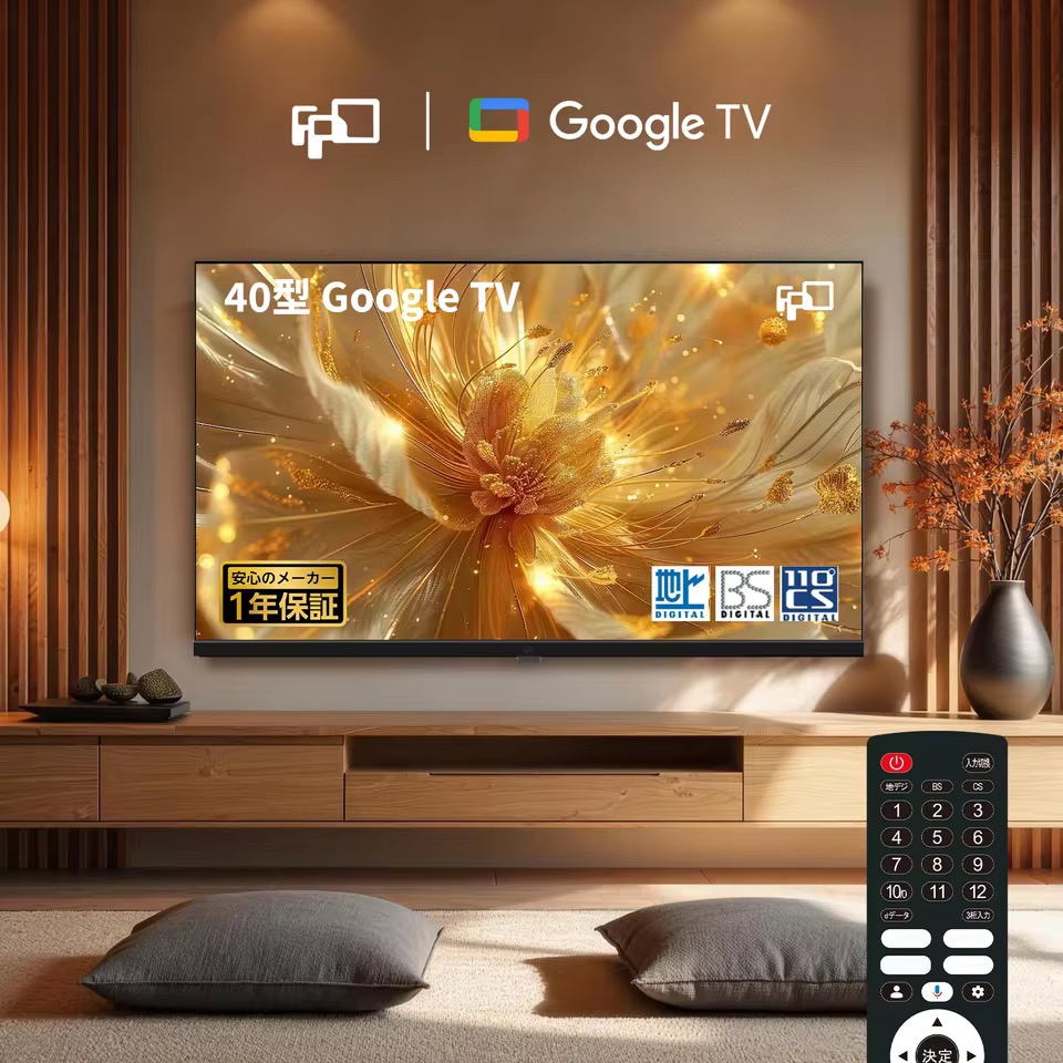 FPD 40型 Google TV搭載 液晶テレビ Wチューナー JP40-PB-A