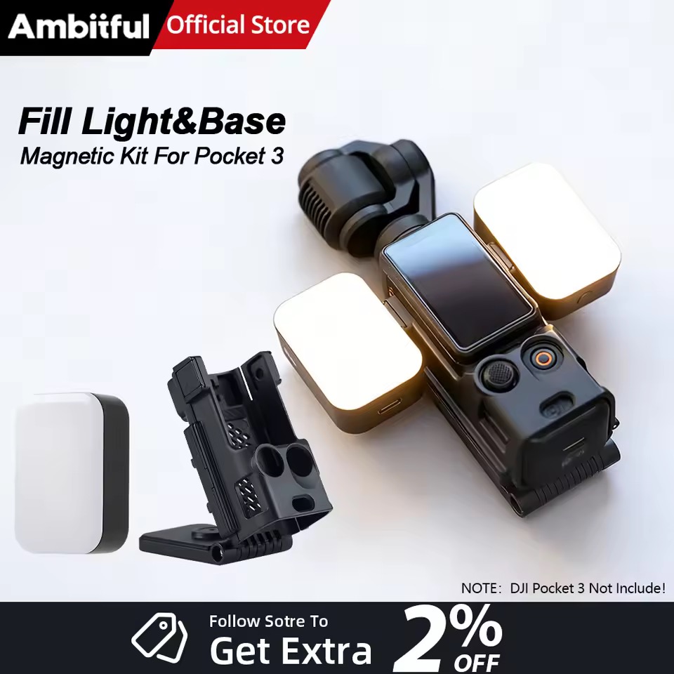 AMBITFUL PK3 ミニLEDビデオライト x2
