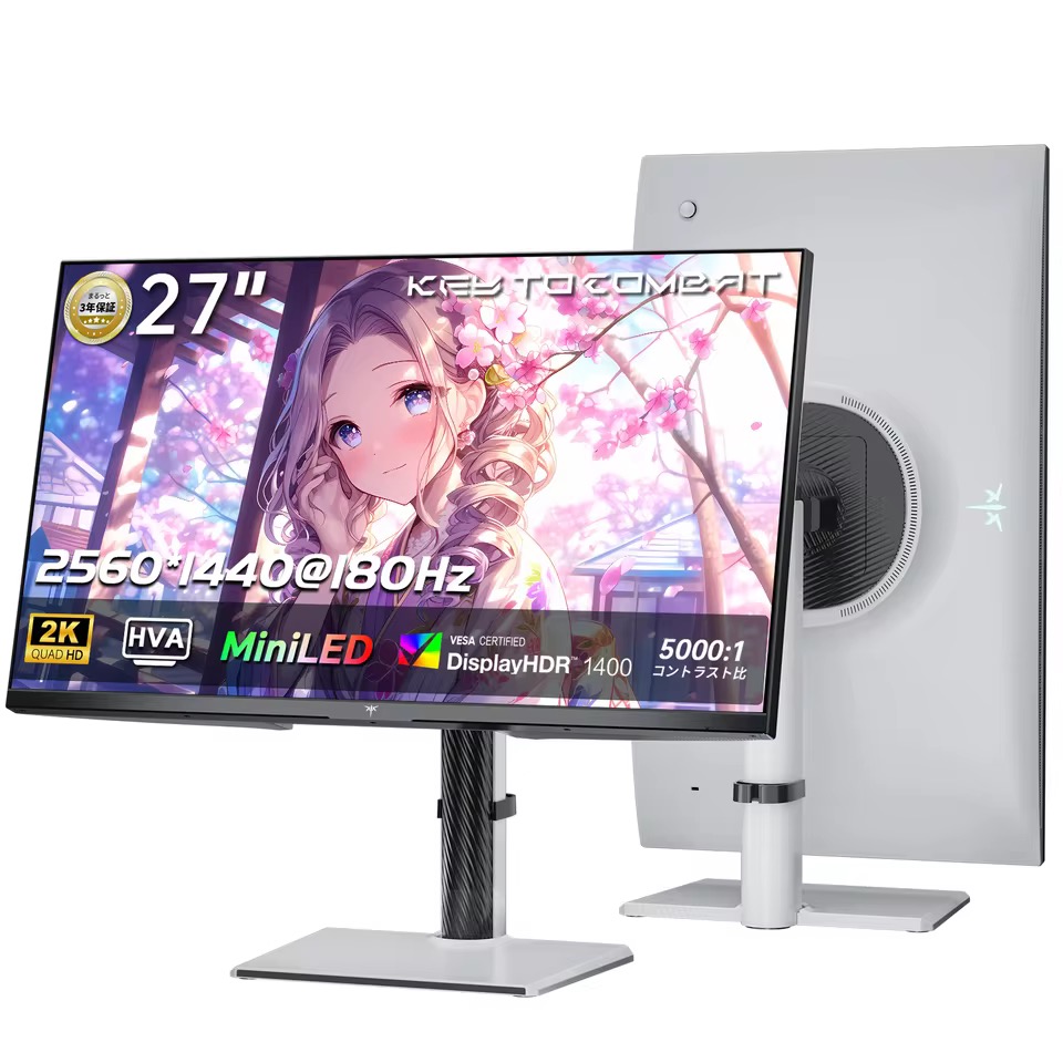 KTC 27インチ QD MiniLED ゲーミングモニター 2560×1440 180Hz HDR1400