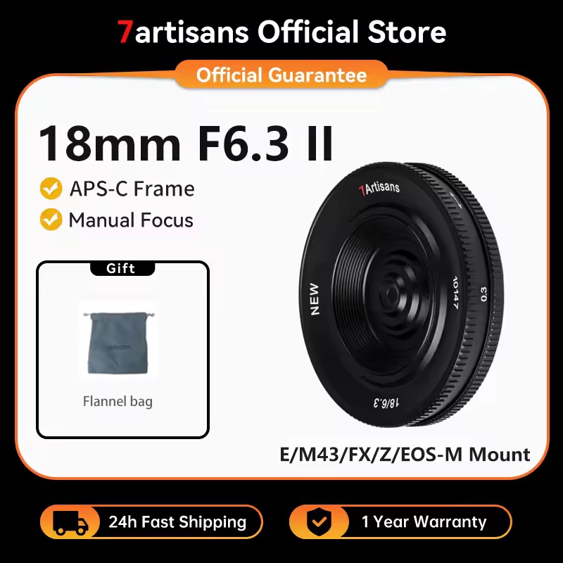 7artisans 18mm F6.3 Mark II APS-C マニュアル 超薄型 パンケーキプライム レンズ