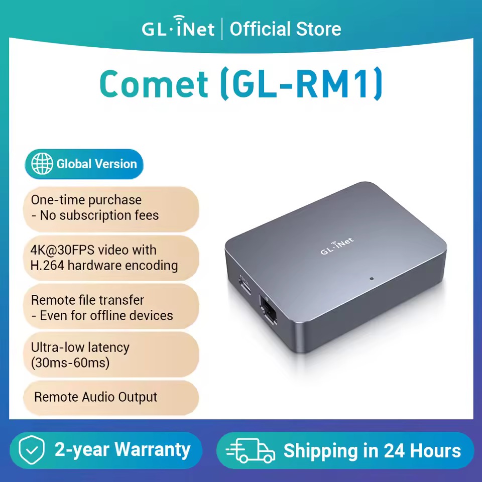 GL.iNet Comet (GL-RM1) インターネット経由リモートKVMコントロール 4K@30fps Tailscale対応