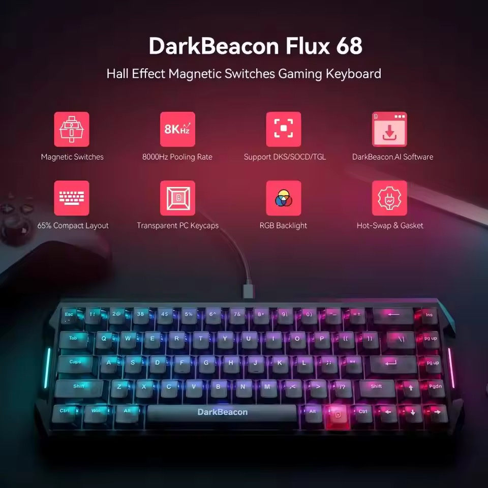 DarkBeacon Flux 68 HE ゲーミングキーボード RT0.01