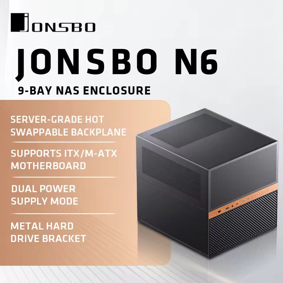 JONSBO N6 NAS PCケース MicroATX 10ベイ