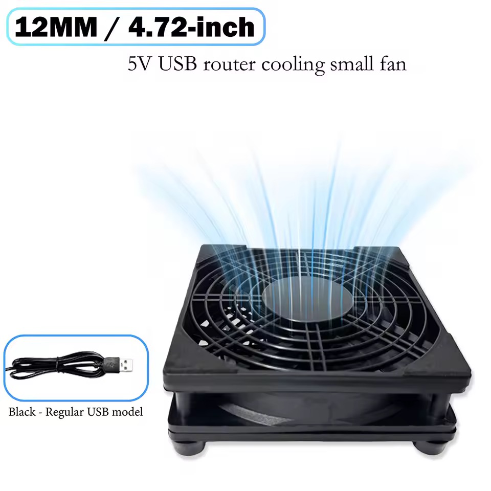 120mm 5V USBルーター冷却ファン 電子機器用ミニ静音クーラー