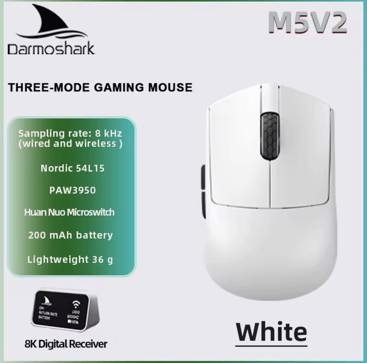 Darmoshark M5V2 マウス 36g PAW3950 54L15
