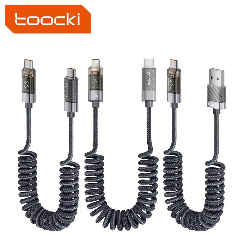 Toocki USB Type-C スプリング ケーブル 電力表示付き x2