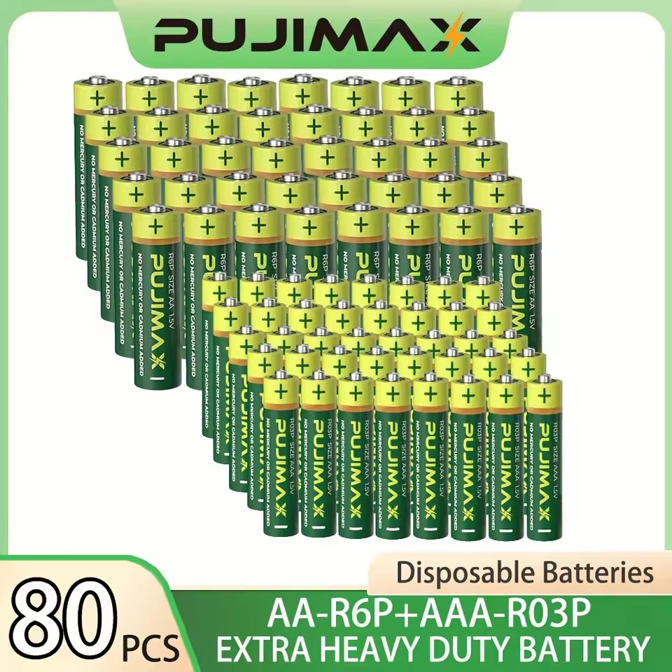 PUJIMAX マンガン乾電池 単三40本 単四40本