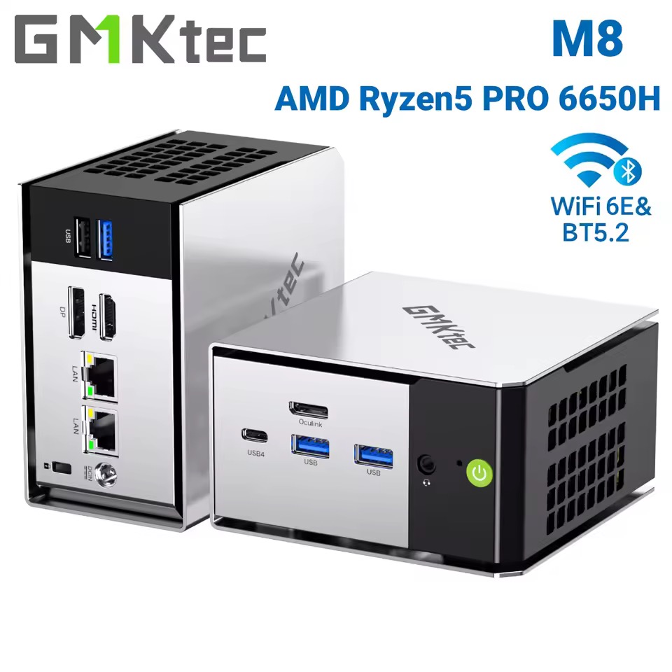 GMKtec M8 ミニPC Ryzen 5 PRO 6650H LPDDR5 16GB ベアボーン