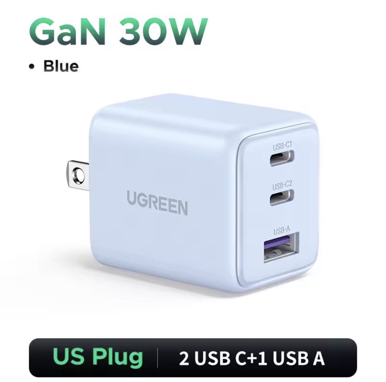 UGREEN 30W GaN USB充電器 3ポート