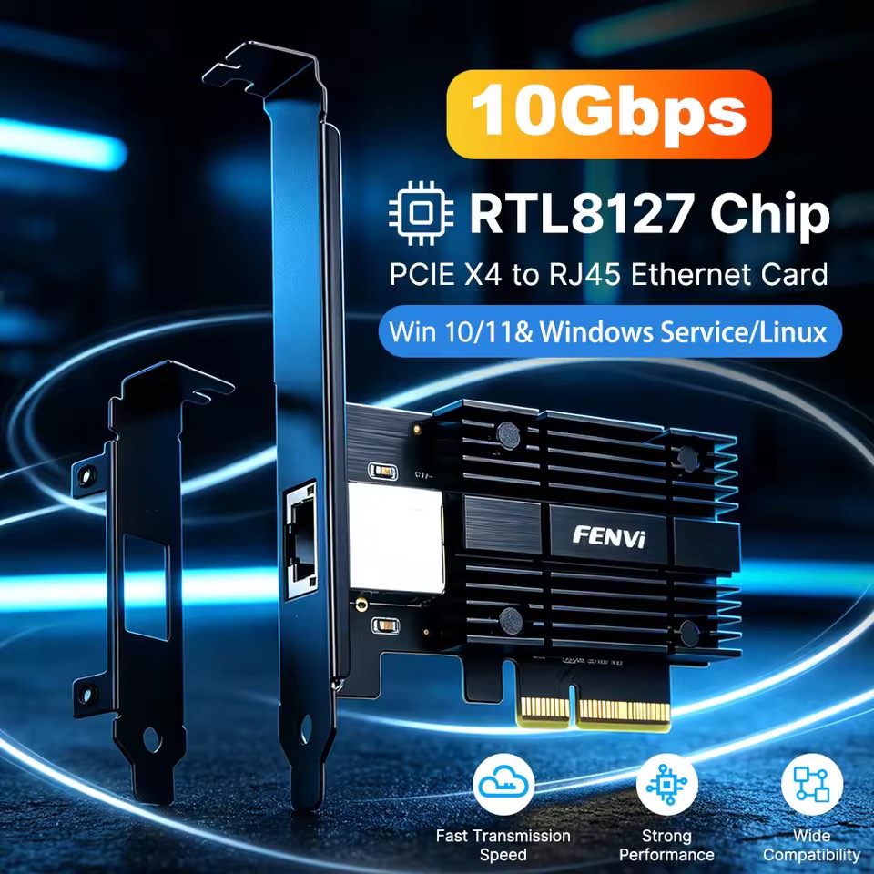FENVI RTL8127 10Gbps ネットワークカード PCIe x4 RJ45