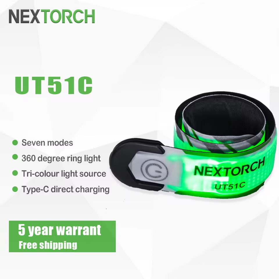 NexTORCH UT51C マルチカラーLEDライト付きスポーツブレスレット 充電式