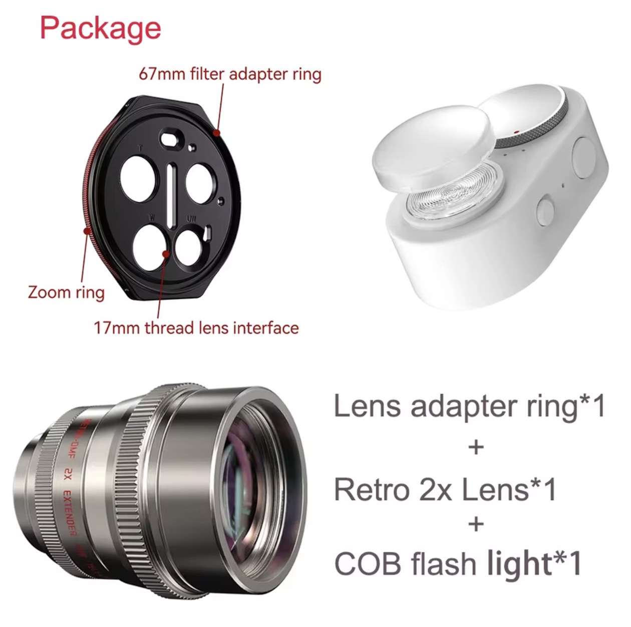 Fotorgear 焦点調整可能 スマートフォンレンズアダプターリングキット 写真撮影用 Xiaomi 17 Ultra用 17mm 2x